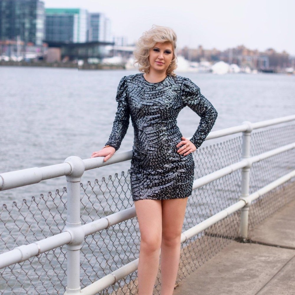 Bebe Black and silver sequins Dress